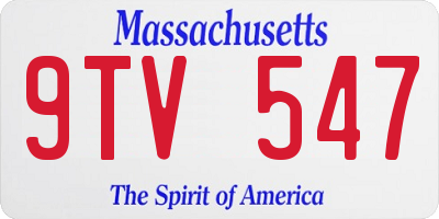 MA license plate 9TV547