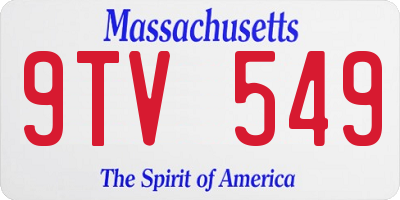 MA license plate 9TV549