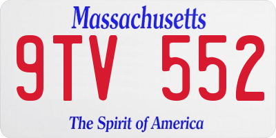MA license plate 9TV552