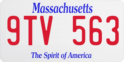 MA license plate 9TV563