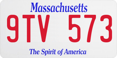 MA license plate 9TV573