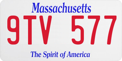 MA license plate 9TV577