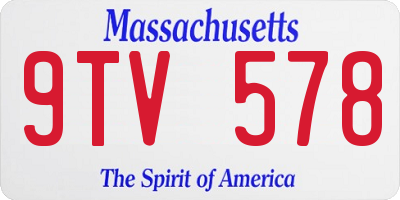 MA license plate 9TV578