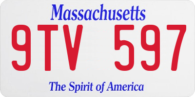 MA license plate 9TV597