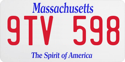 MA license plate 9TV598