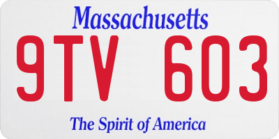 MA license plate 9TV603