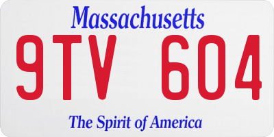 MA license plate 9TV604