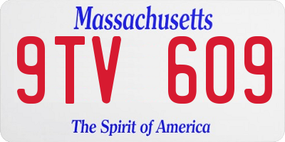 MA license plate 9TV609