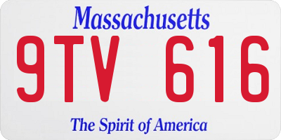 MA license plate 9TV616