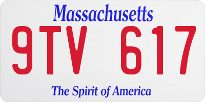 MA license plate 9TV617