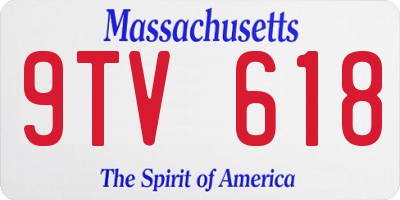 MA license plate 9TV618