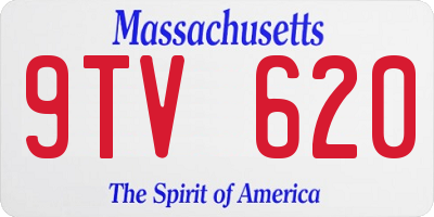 MA license plate 9TV620