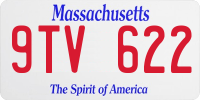 MA license plate 9TV622