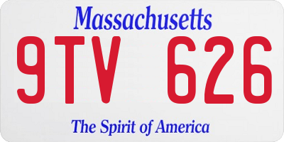 MA license plate 9TV626