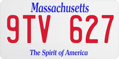 MA license plate 9TV627