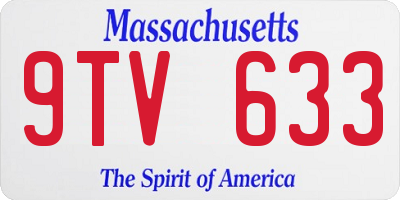 MA license plate 9TV633