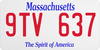 MA license plate 9TV637