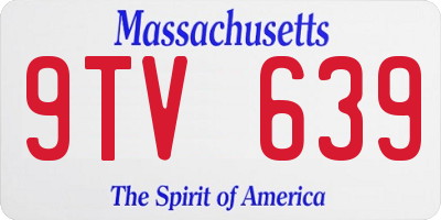 MA license plate 9TV639