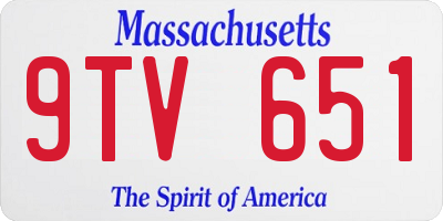 MA license plate 9TV651