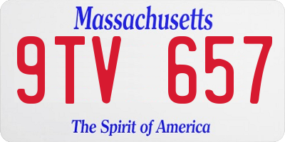 MA license plate 9TV657