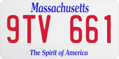 MA license plate 9TV661