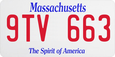 MA license plate 9TV663