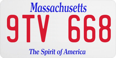 MA license plate 9TV668