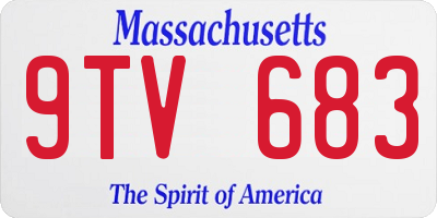 MA license plate 9TV683