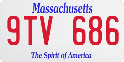 MA license plate 9TV686