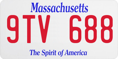 MA license plate 9TV688