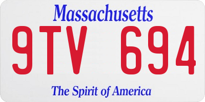 MA license plate 9TV694