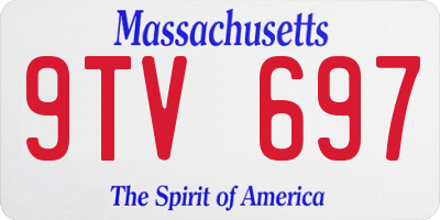 MA license plate 9TV697