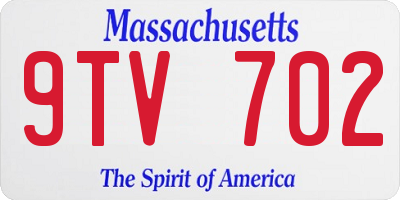 MA license plate 9TV702