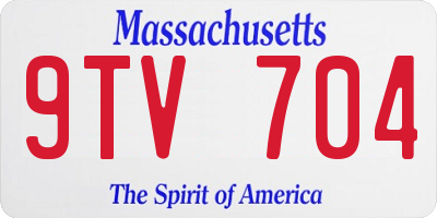 MA license plate 9TV704
