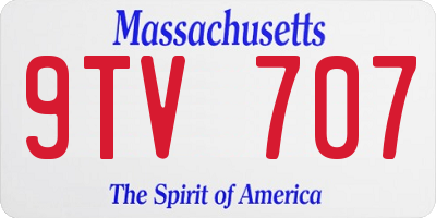 MA license plate 9TV707