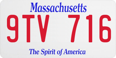 MA license plate 9TV716