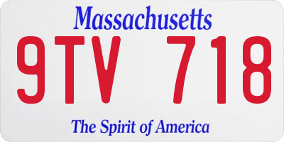 MA license plate 9TV718