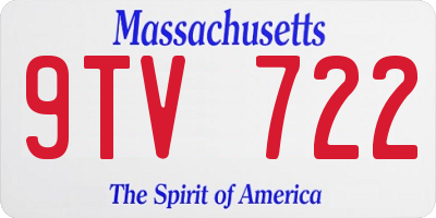 MA license plate 9TV722