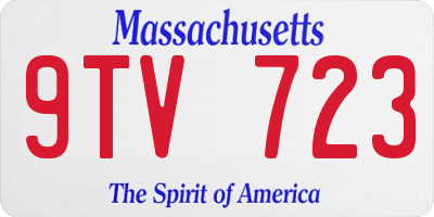 MA license plate 9TV723