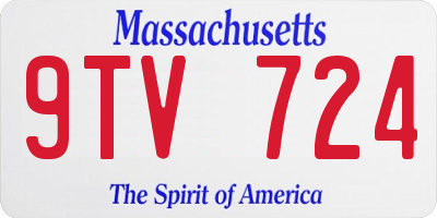 MA license plate 9TV724