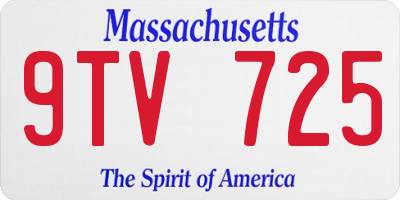 MA license plate 9TV725