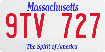 MA license plate 9TV727