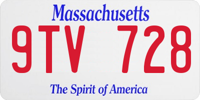 MA license plate 9TV728