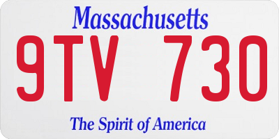 MA license plate 9TV730