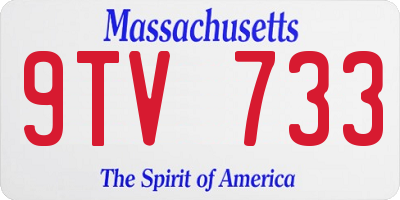 MA license plate 9TV733