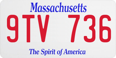 MA license plate 9TV736