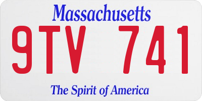 MA license plate 9TV741