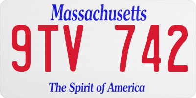 MA license plate 9TV742