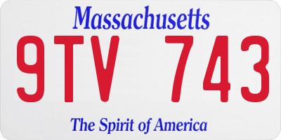 MA license plate 9TV743
