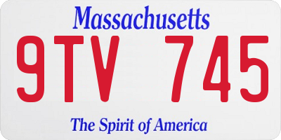MA license plate 9TV745